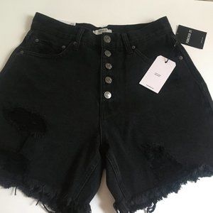 Forever 21 Mom Shorts size 27 medium Black retro boho hippie denim